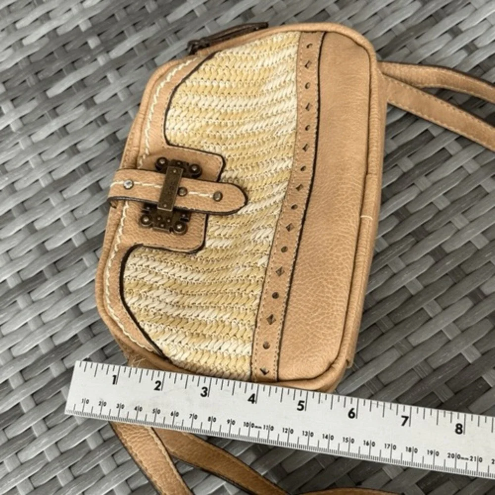 b.o.c Farrell Hill Straw Vegan Leather Crossbody Bag Purse Festival Coastal‎